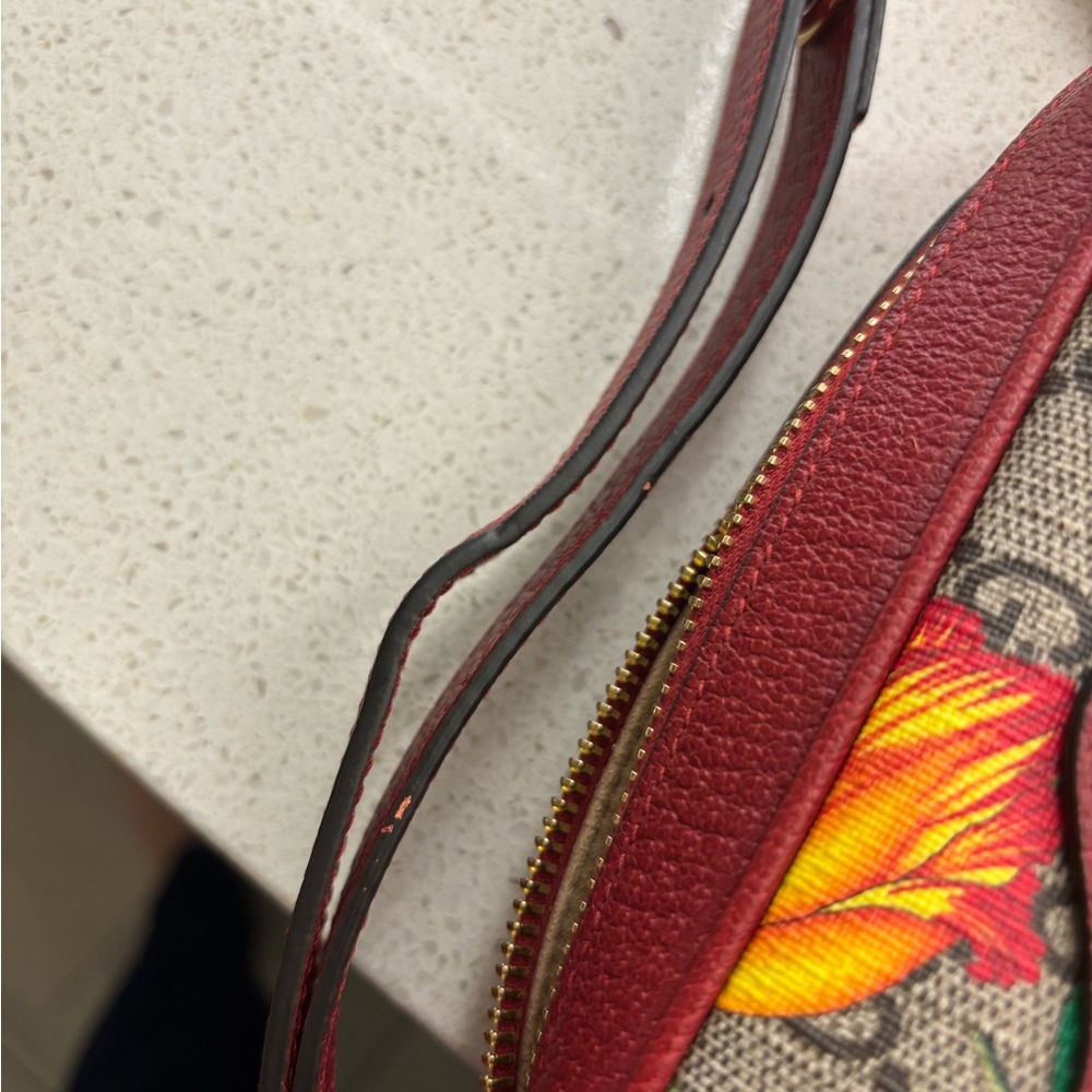 Gucci Ophidia crossbody camera bag, red with flowers - Picture 6 of 6